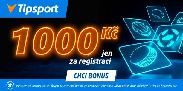 Vsaďte si u&nbsp;Tipsportu a&nbsp;získejte bonus 1&nbsp;000&nbsp;Kč.