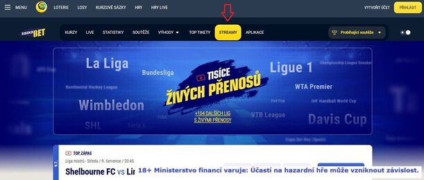 Sazkabet streamy