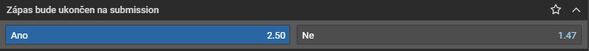 v zápase uvidíme ukončení na submisi