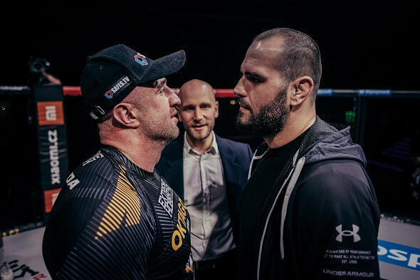 Minda vs. Buday staredown, OKTAGON MMA, oba borci se utkají na Oktagonu 25