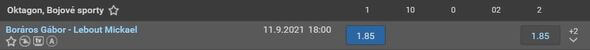 Gábor Boráros ukončí sérii porážek a v tomto utkání zvítězí