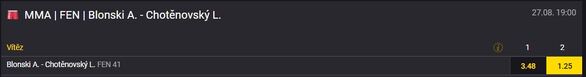 Lukáš Chotěnovský je velkým favoritem zápasu