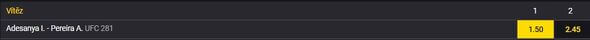 Israel Adesanya je v tomto utkání kurzovým favoritem