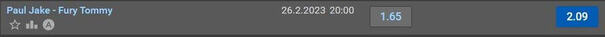 Paul je v tomto zápase kurzovým favoritem
