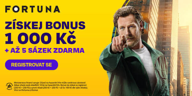 Vsaďte si u&nbsp;Fortuny a&nbsp;získejte bonus 1&nbsp;000&nbsp;Kč