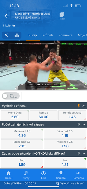 MMA live stream na Tipsport TV