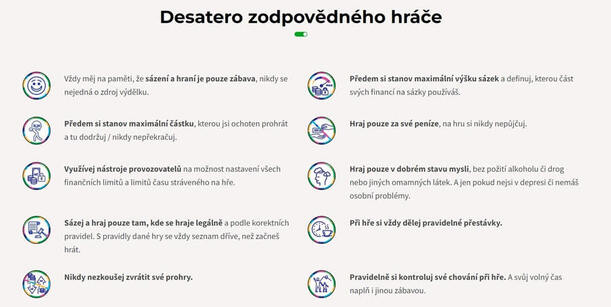 Desatero zodpovědného hráče