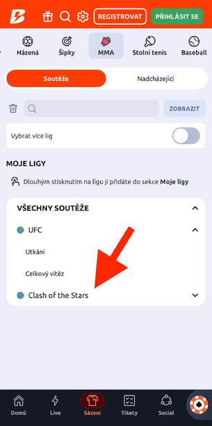 Betano kurzy CLASH 14 postup 1