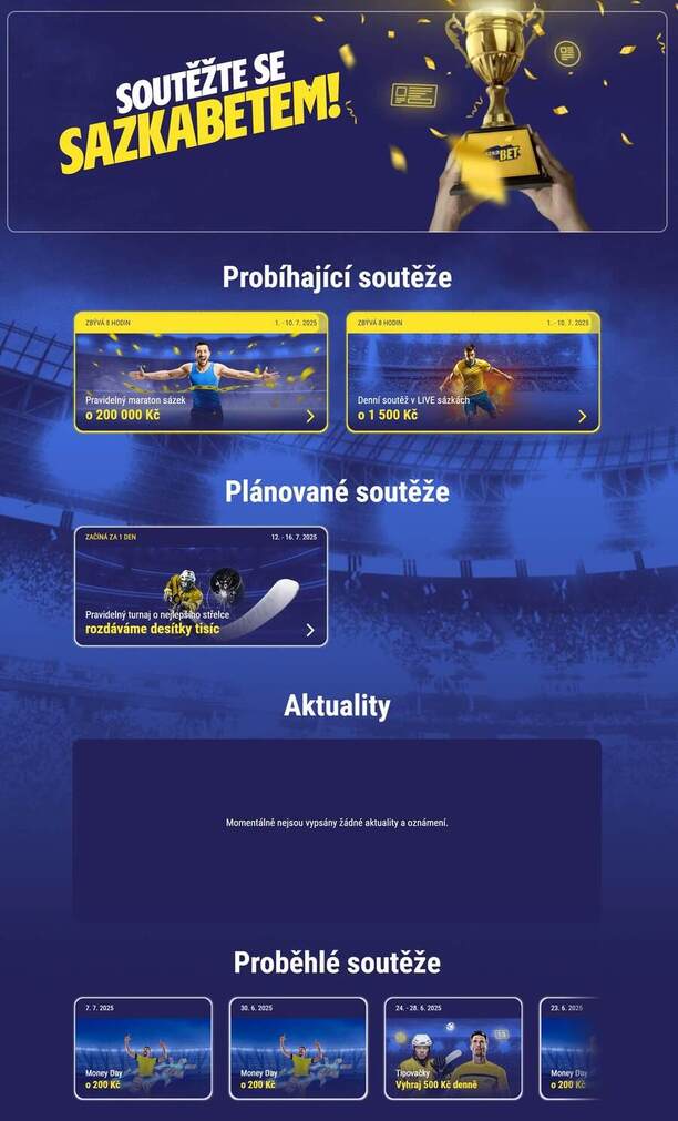 Sazkabet soutěže