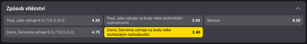 sázkový tip Davis vs Jake Paul