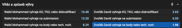 Sázkový tip Dvořák vs Walid