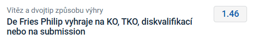 Sázkový tip na zápas Vojčák vs. De Fries