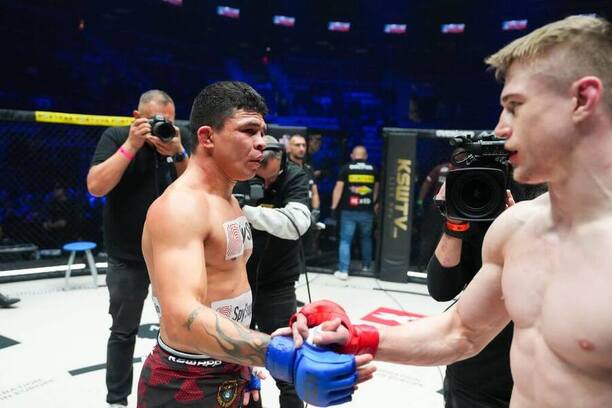 Leo Brichta a Werlleson Martins po zápase na turnaji KSW 111