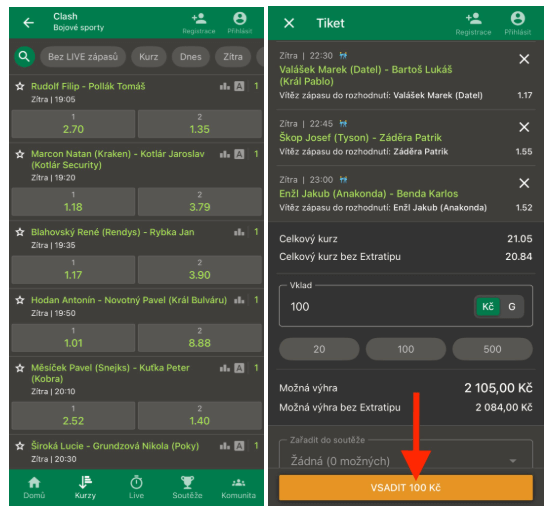 Kde jsou kurzy na Clash u Chance 2