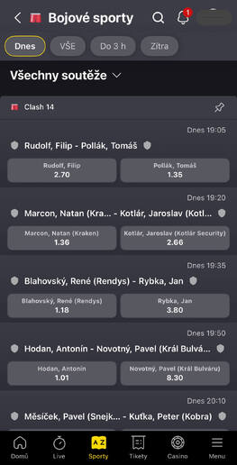 Kurzová nabídka na Clash 14 u Fortuny