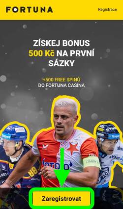 Registrace na mobilu u Fortuny