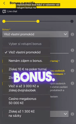 Výběr Fortuna promo kódu
