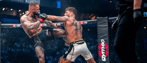 Christian Eckerlin a Matouš Kohout během zápasu na turnaji Oktagon 85