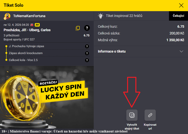 Vsaďte si Brichtův BetBuilder