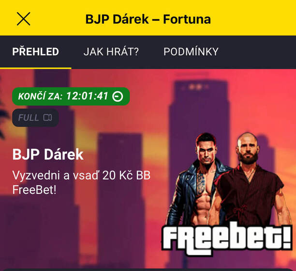 Vyzvedněte si FreeBet u&nbsp;Fortuny na zápas BJP