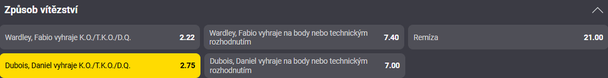 Sázkový tip k&nbsp;zápasu Dubois vs. Wardley