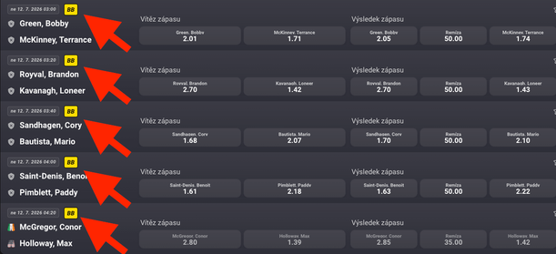 Nabídka BetBuilderů u&nbsp;Fortuny