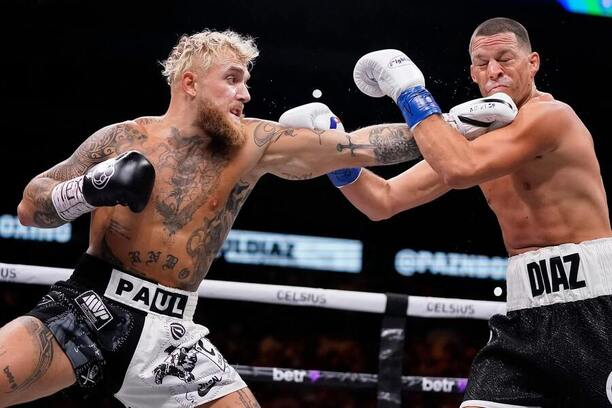 Jake Paul a&nbsp;Nate Diaz v&nbsp;boxerském zápase v&nbsp;roce 2023