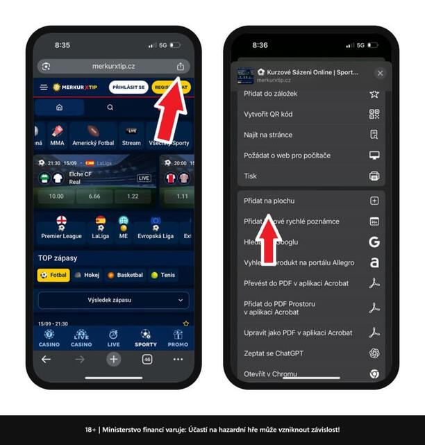 Ikonku MerkurXtip snadno přidáte na plochu mobilu.
